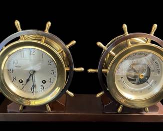 Vintage Northwest Instrument Company Nautical Design Clock/Barometer