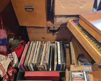 lots of vinyl and tapes