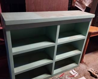 teal/mint shelf