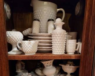 white hobnail glass