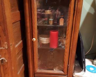 Oak curio cabinet