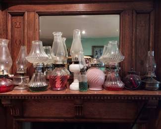 antique oil lamps