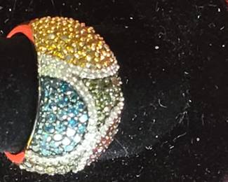 Custom made 14K ring with Diamonds of various colors