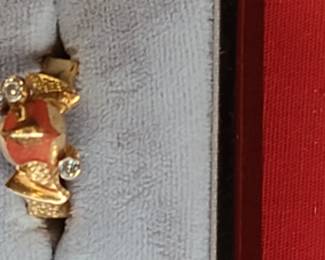 Unique Gold ring made with a tooth