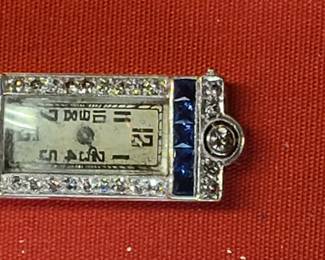 Antique 18k watch with Diamonds and Sapphires