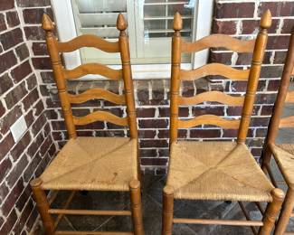 pair of ladderback chairs