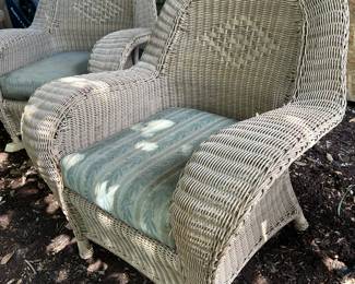 outdoor wicker armchair and rocking chair