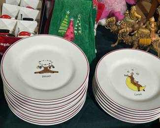 Reindeer plates and glassware