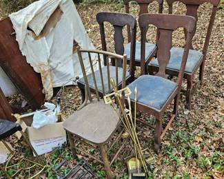 lots of antique chairs