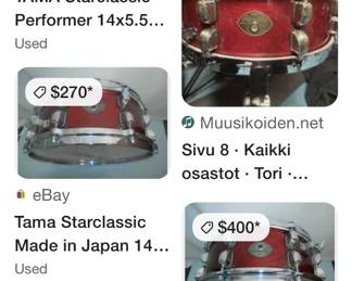 TaMA Starclassic Performer Drum Set! These drums are complete with all the set up pieces and a stool...great opportunity!