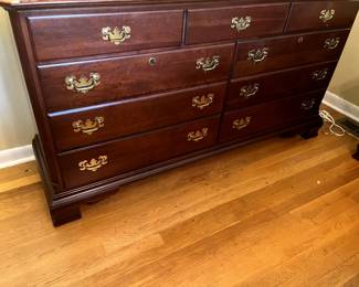 Gorgeous Kindcaid Commonwealth Cherry Dresser with lovely matching mirror. Matches the bed, nightstands, and High Boy Chest!
