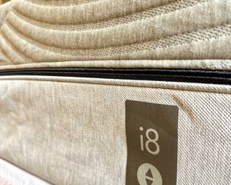 SOLD-- king sized Sleep Number i8 Innovation Series bed, on split Sleep Number box spring, with traditional metal frame; remote and user guide included.