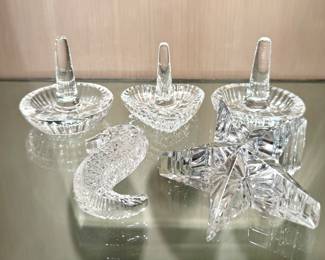 ($40; Waterford crystal seahorse; 4"w x 1"h) ($50; vintage Waterford crystal star; 4"w x 1.5"h) (SOLD--Waterford crystal ring dish)