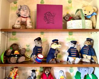 Shop this sale in person for a collection of Steiff stuffed characters--mini, mediums, extra larges--prices ranging from $20 to $400