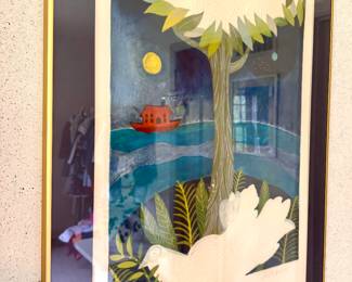 $300; Judith Bledsoe signed and numbered limited edition print of "Noah's Way" matted and framed in gold