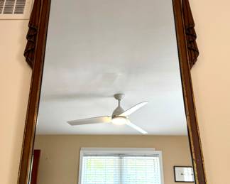 SOLD--vintage hand carved wooden mirror