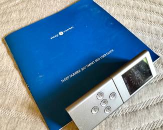SOLD-- king sized Sleep Number i8 Innovation Series bed, on split Sleep Number box spring, with traditional metal frame; remote and user guide included.