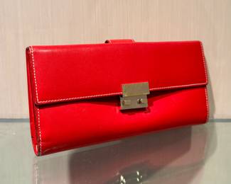 SOLD; Gucci red leather wallet
