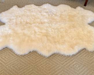 SOLD-sheep skin rug; approx 4'x6'
