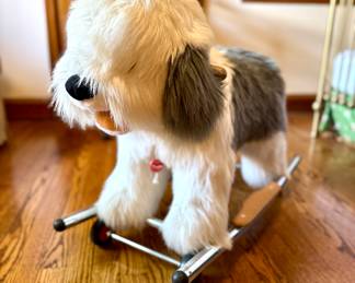 $350; Trupa sheepdog rocking horse