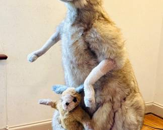 $600; extra large vintage Mama Roo and her Joey stuffed animal; 52"h