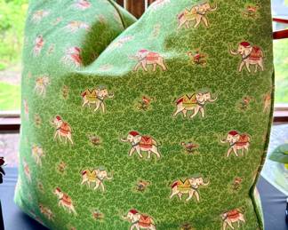 SOLD-custom made green elephant down pillow