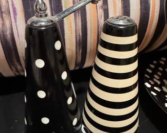 SOLD-artisan signed wooden salt and pepper shaker set