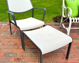 SOLD--Crate and Barrel outdoor chair and ottoman