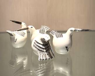$130 each pair (2 pair available); Emilia Costillio salt and pepper set, artisan signed; 3"h