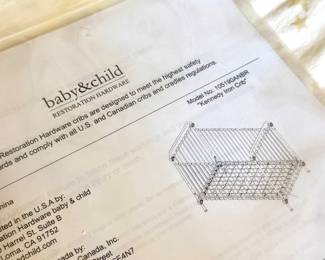instruction booklet for Restoration Hardware Baby & Child gold crib