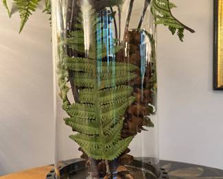 $350; glass cylinder with hand crafted brass base; 10x17