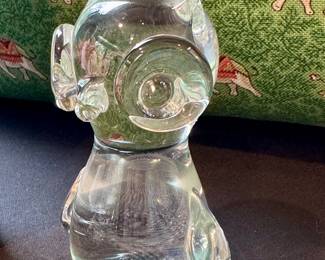SOLD-- vintage owl paperweight; 5"h