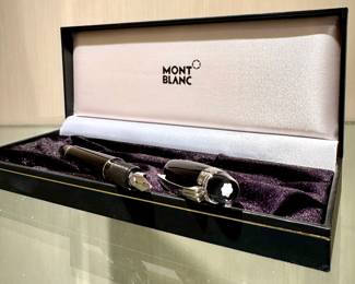 SOLD-Mont Blanc black resin brand new fountain pen.