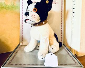 $200; limited edition, Museum Collection stuffed Steiff French bull dog
