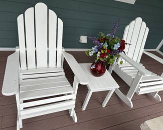 Set of four Adirondack chairs and two side tables