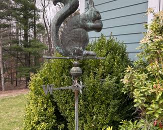 Copper squirrel weathervane