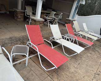 Set of 6 Telescope Casual lounge chairs with 3 side tables