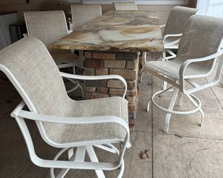 Set of 6 Cabo Sling swivel bar-height chairs