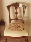 Antique Chair with needlepoint seat