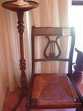 Harp/Lyre Chair and plant stand