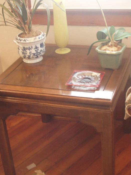 end table blue danube pottery