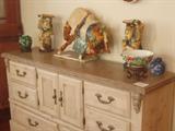 sideboard, chinese war horse, asian warrier figures