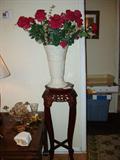 marble top plant stand, large lenox vase