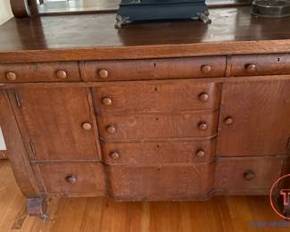 Antique Tiger Oak Sideboard