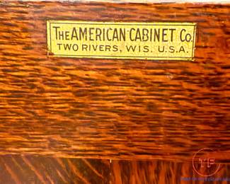 Early 20th Century American Cabinet Company Oak Dental Cabinet