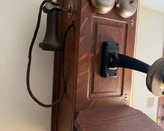 Antique Hand Crank Wall Hanging Telephone