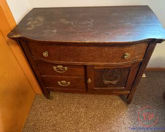 Antique Oak Dry Sink / Commode