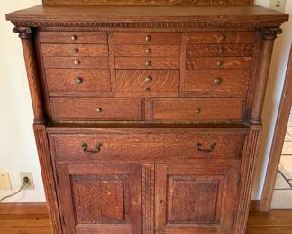 Early 20th Century American Cabinet Company Oak Dental Cabinet
