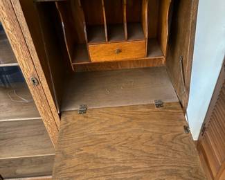 Antique Side-by-Side Secretary Desk / Display Cabinet