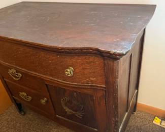 Antique Oak Dry Sink / Commode
